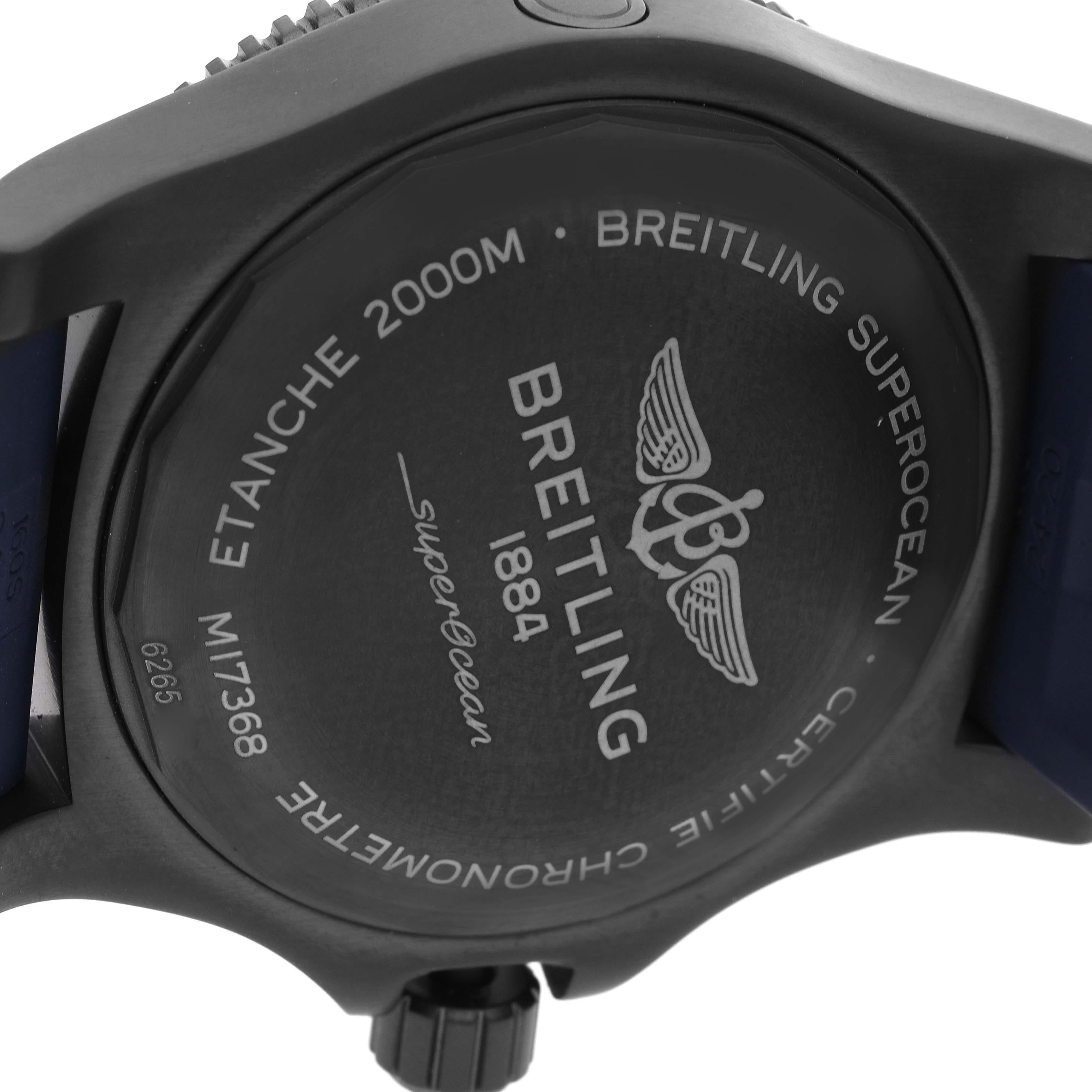 Breitling Superocean 46 Blue Dial DLC Steel Mens Watch M17368 Unworn For Sale 1