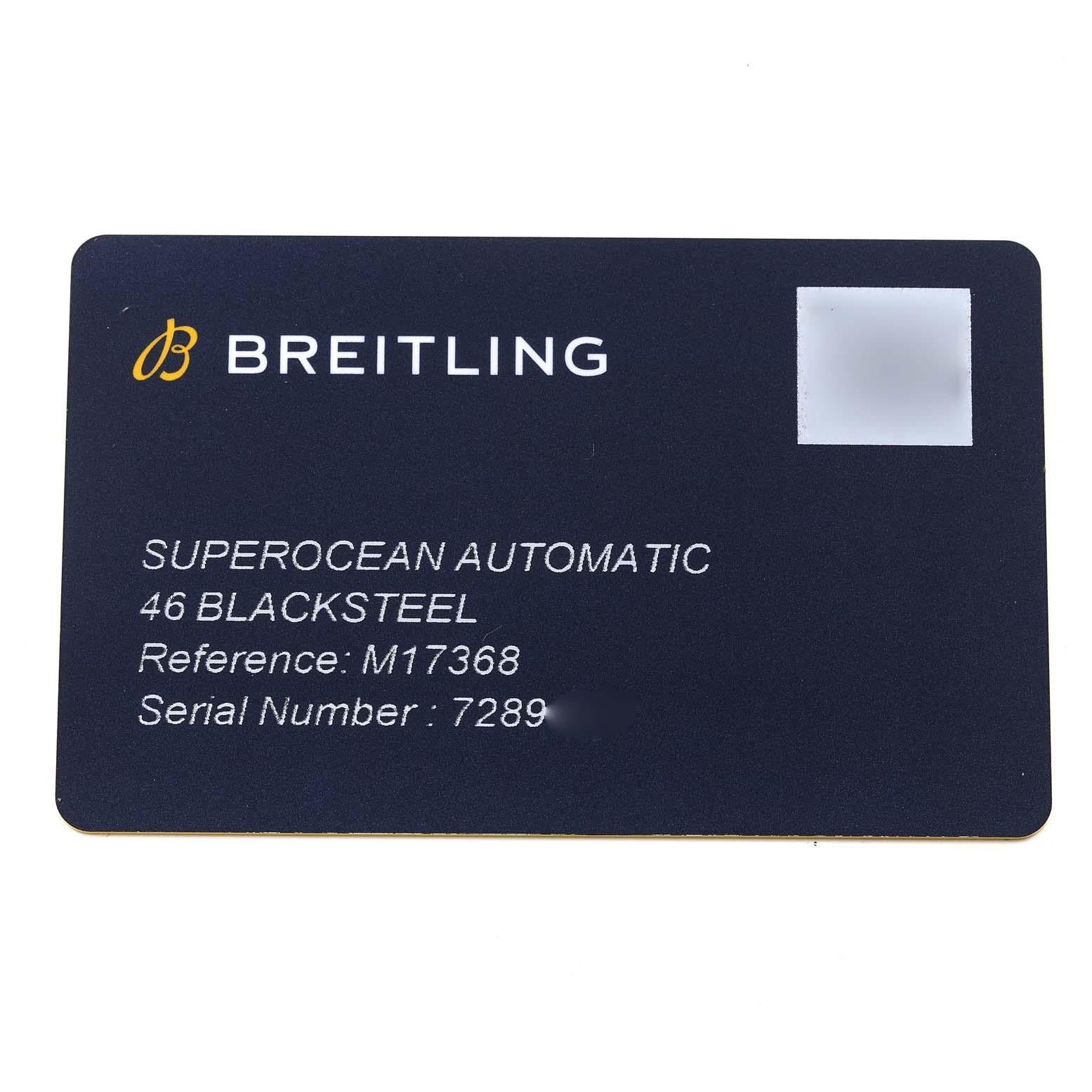 Breitling Superocean 46 Blue Dial DLC Steel Mens Watch M17368 Unworn 4