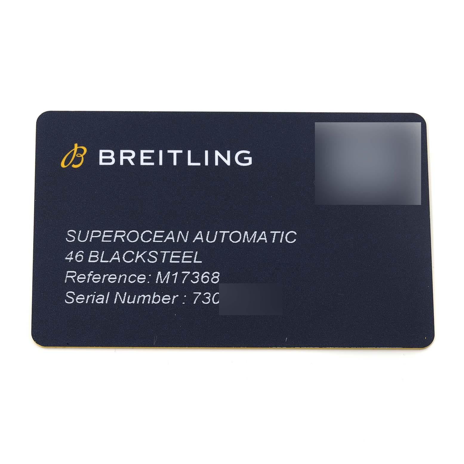 Breitling Superocean 46 Yellow Dial DLC Steel Mens Watch M17368 Box Card 4