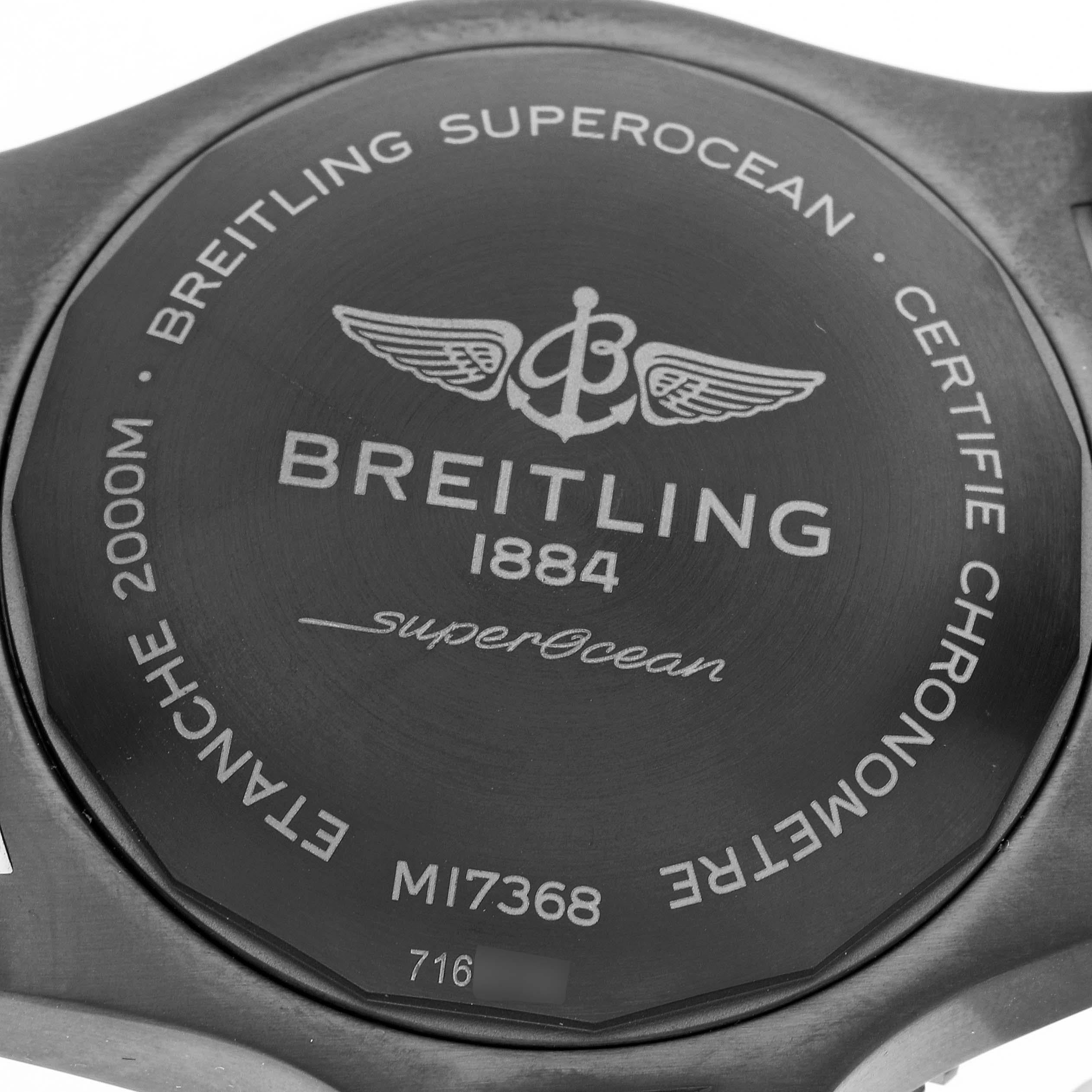 Men's Breitling Superocean 46 Yellow Dial DLC Steel Mens Watch M17368 Unworn