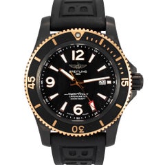 Breitling Superocean 46MM U17368 Black Rubber Steel Two-Tone Rose Gold Watch