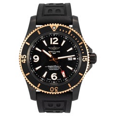 Breitling Superocean 46MM U17368 Black Rubber Steel Two-Tone Rose Gold Watch