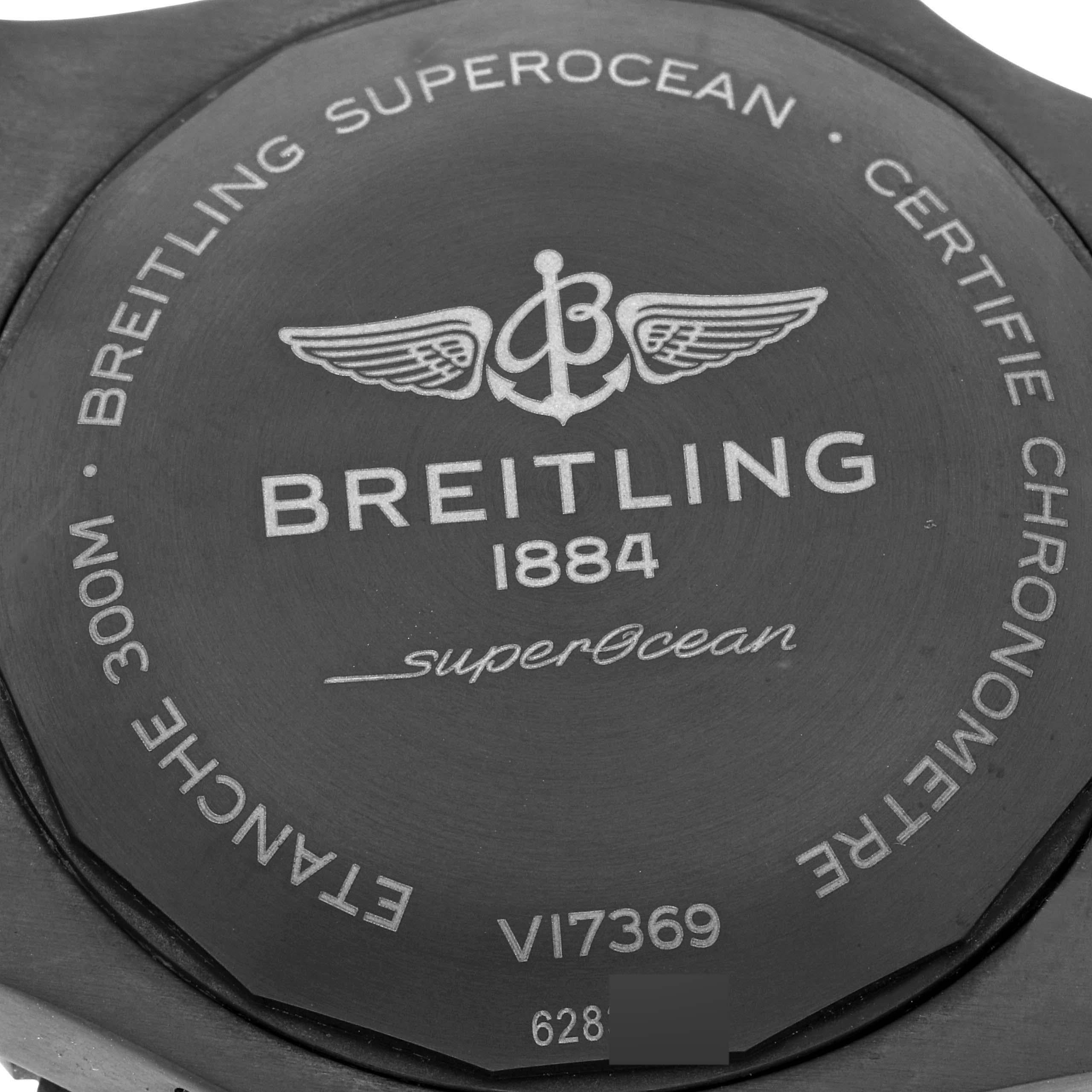 Men's Breitling Superocean 48 Blue Dial Titanium Mens Watch V17369 Box Card For Sale