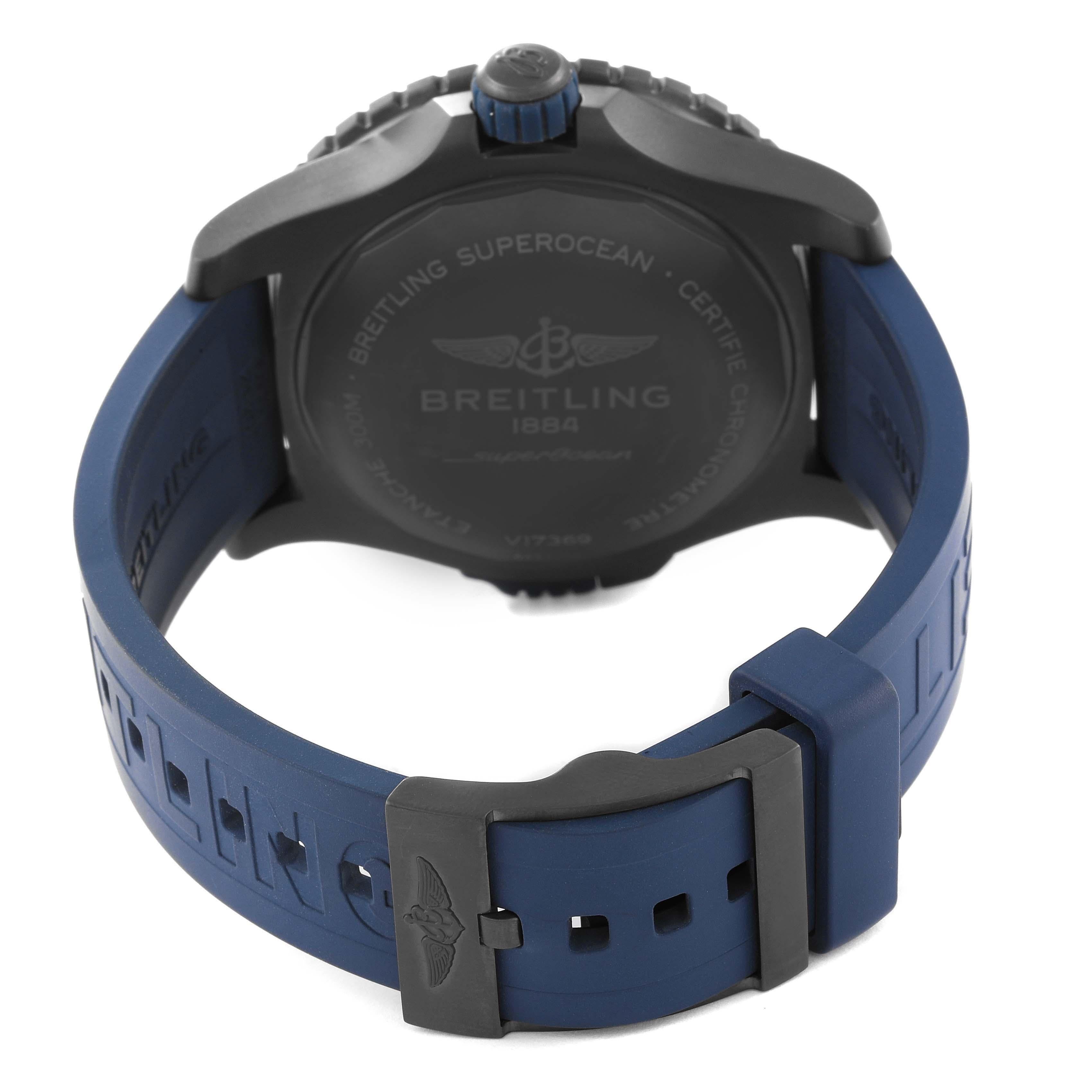 Breitling Superocean 48 Blue Dial Titanium Mens Watch V17369 Box Card 3