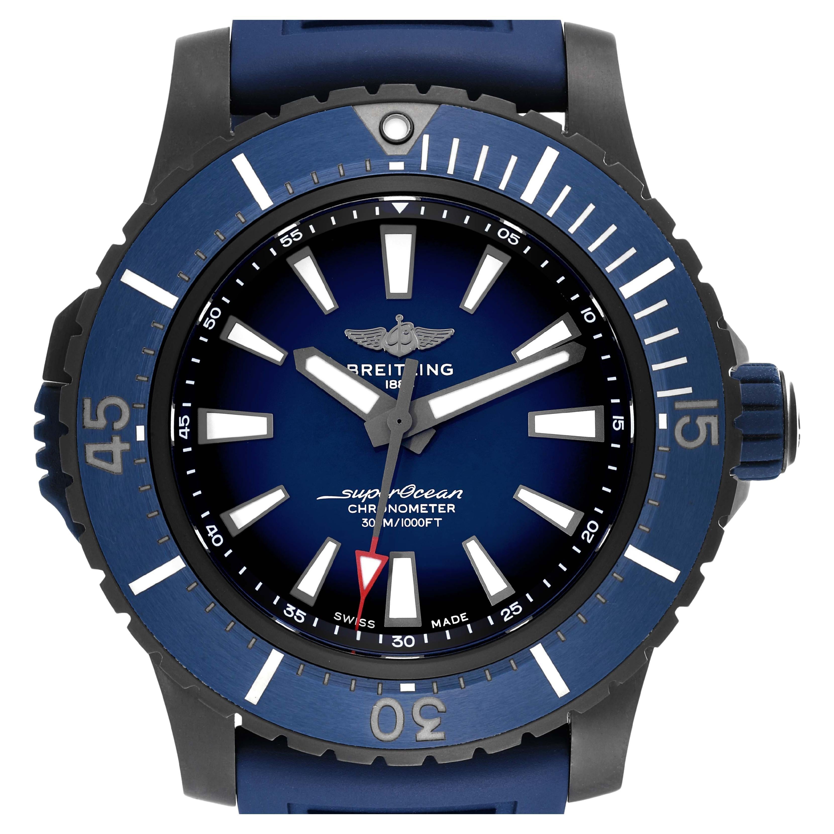 Breitling Superocean 48 Blue Dial Titanium Mens Watch V17369 Box Card