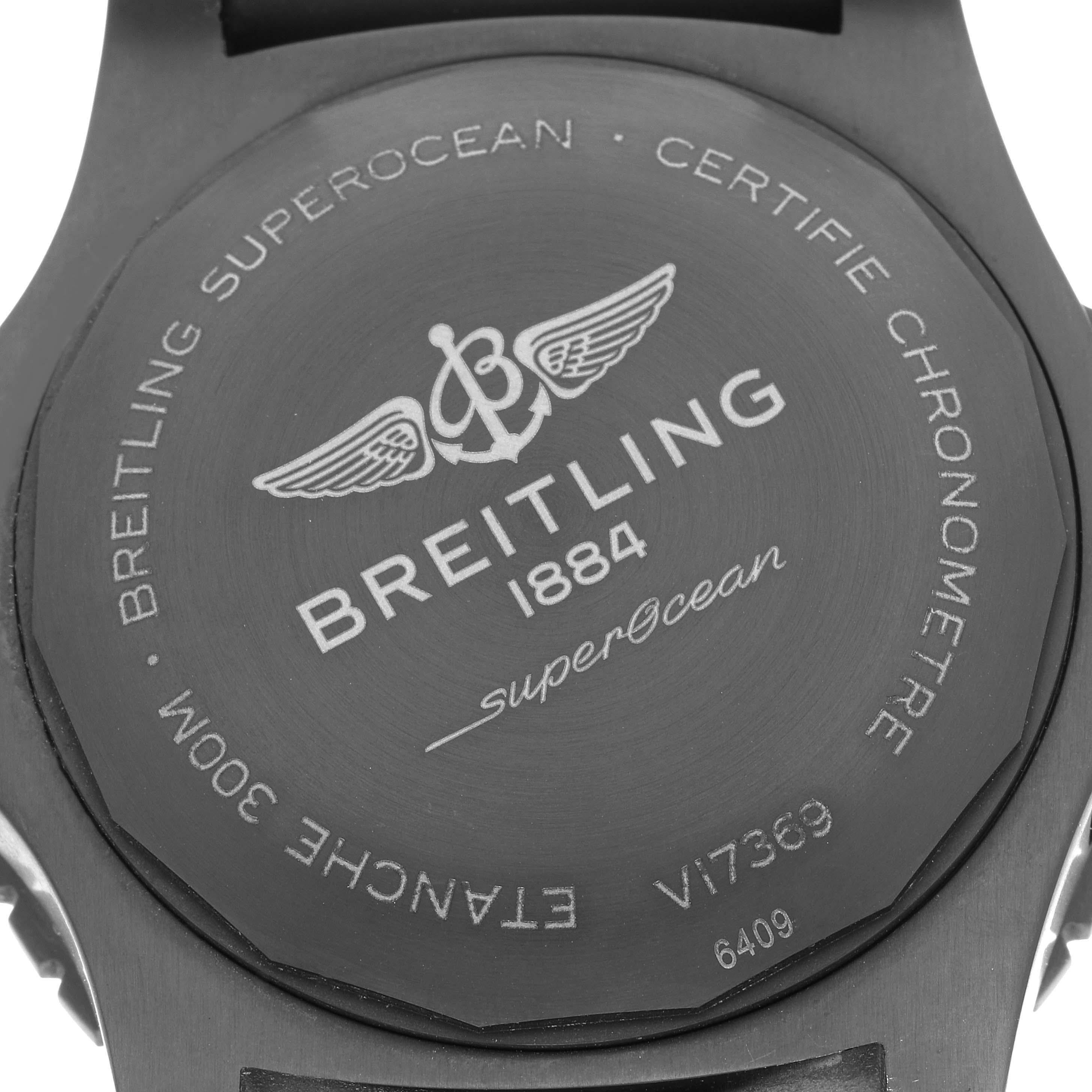 Breitling Superocean 48 Green Dial Titanium Mens Watch V17369 Box Card For Sale 1
