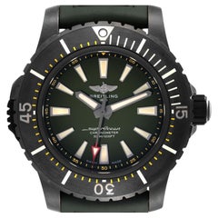 Breitling Superocean 48 Green Dial Titanium Mens Watch V17369 Unworn