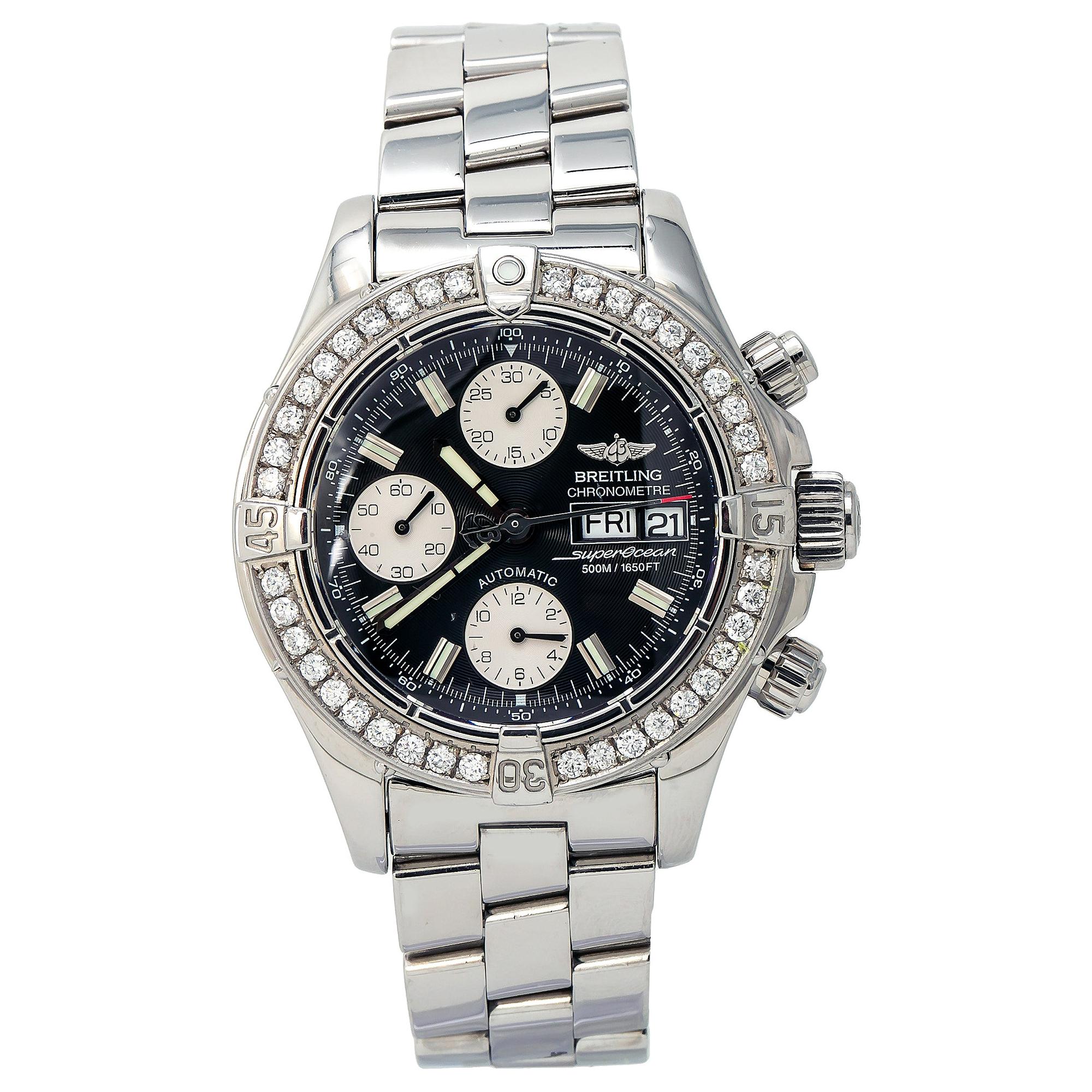 Breitling Superocean A13340, Black Dial, Certified and Warranty For Sale