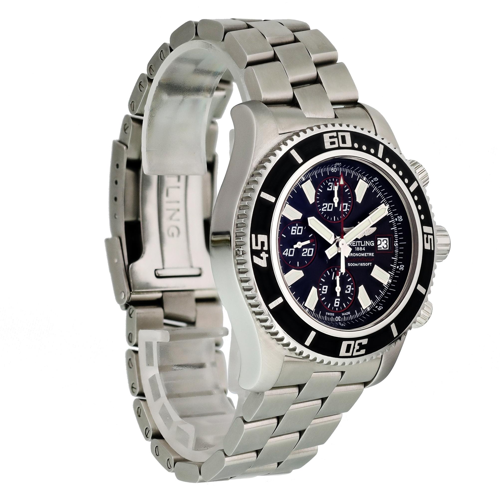 Breitling SuperOcean A13341 Chronograph Men’s Watch In Excellent Condition For Sale In New York, NY