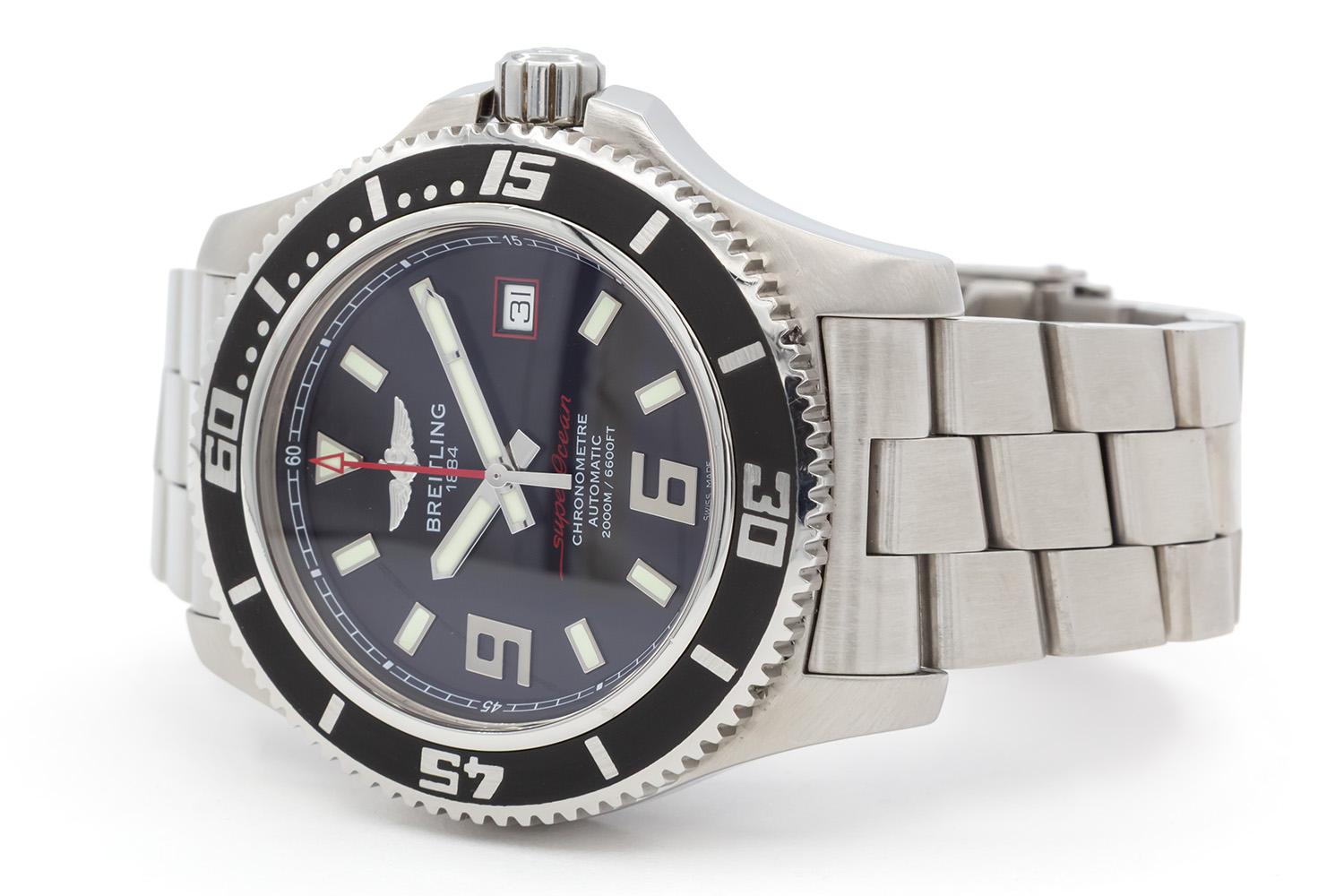 Contemporain Montre Breitling Superocean A17391 en acier inoxydable automatique 44 mm en vente