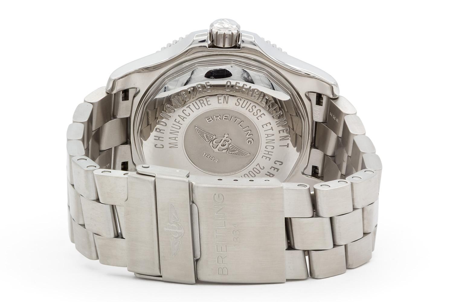 Montre Breitling Superocean A17391 en acier inoxydable automatique 44 mm Excellent état - En vente à Tustin, CA