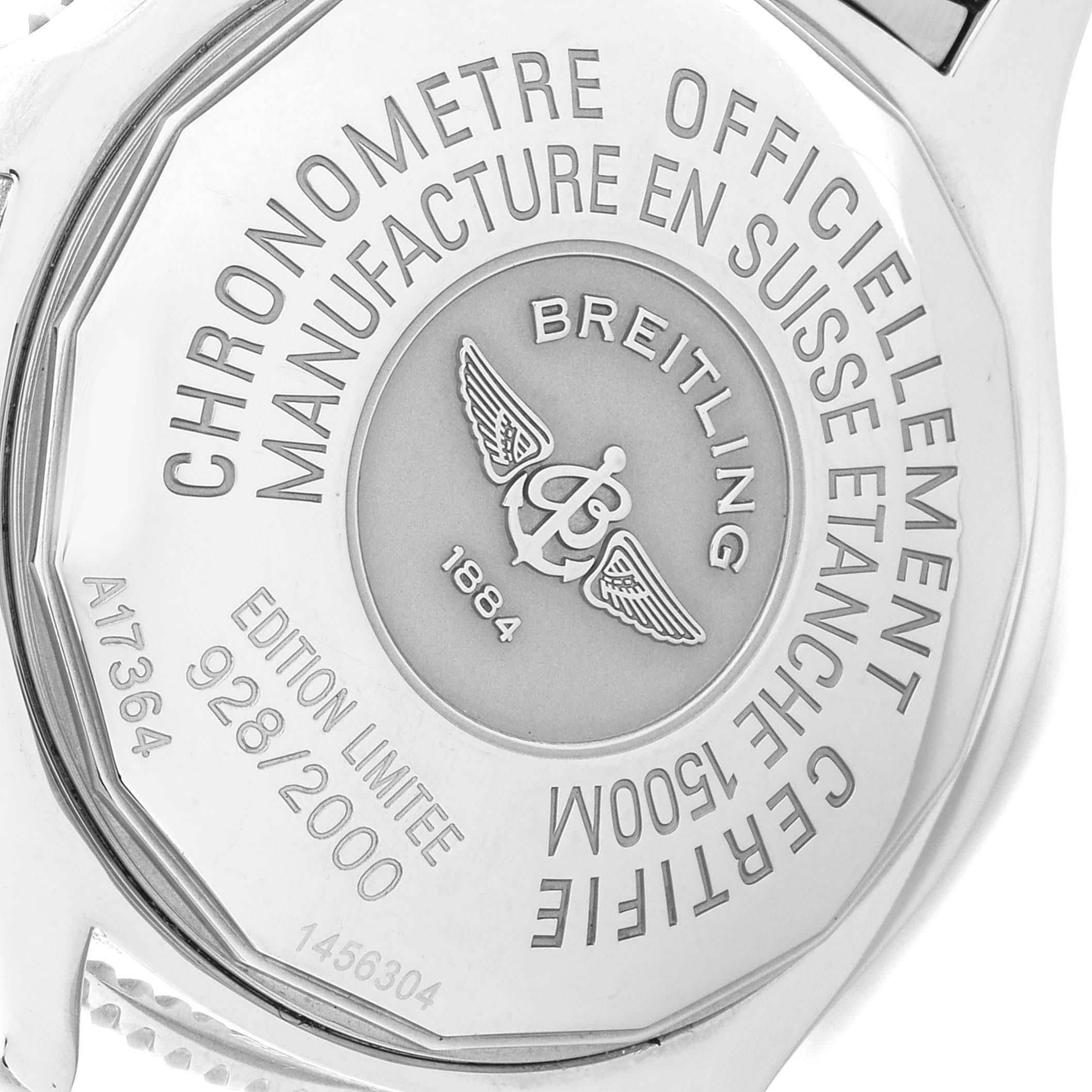 Breitling Superocean Abyss Orange Limited Edition Watch A17364 Box Papers In Excellent Condition In Atlanta, GA