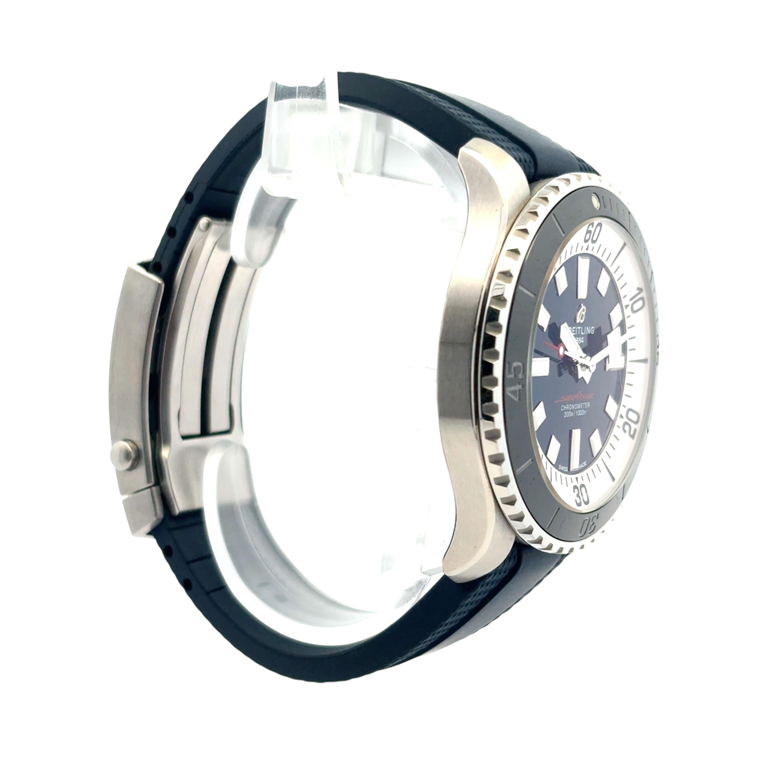 Femenino o masculino Breitling SuperOcean Automático 44 A17376 con correa azul, papeles y caja de viaje en venta