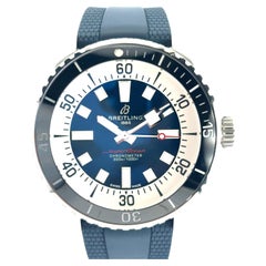 Breitling SuperOcean Automatic 44 A17376 on Blue Strap with Papers & Travel Box
