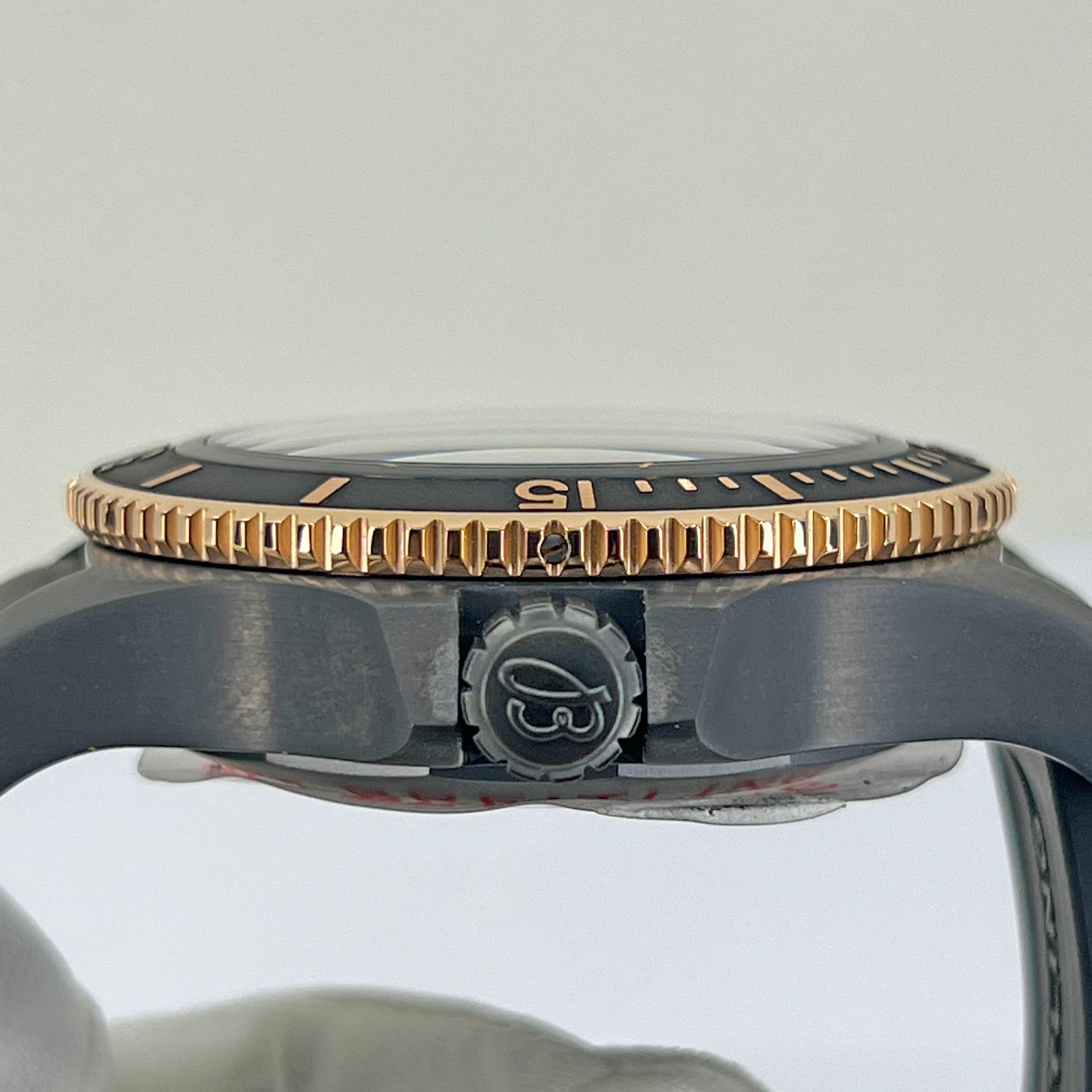 Breitling SUPEROCEAN AUTOMATIC 46 Black Steel, Black Dial Unworn Watch Complete For Sale 5