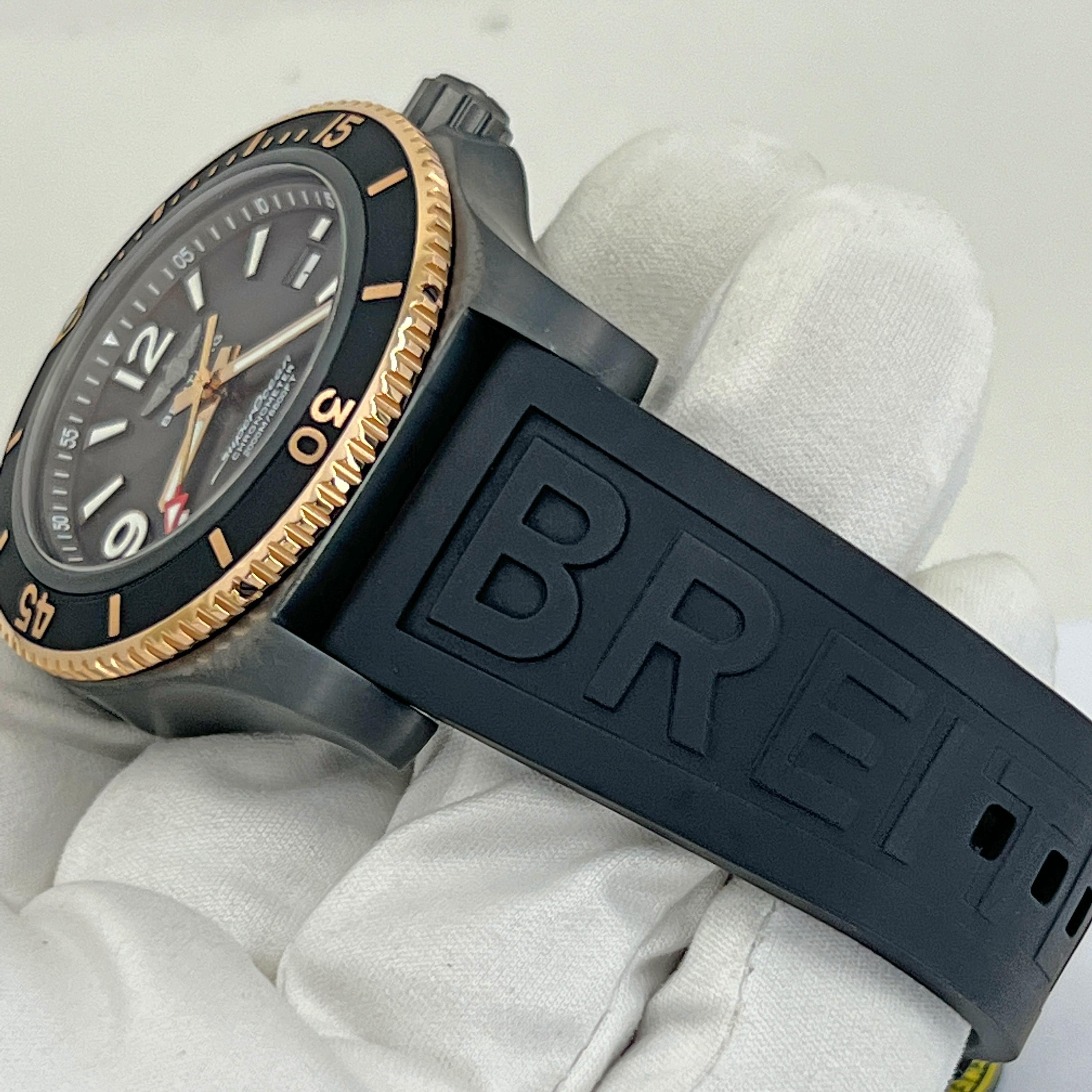 Breitling SUPEROCEAN AUTOMATIC 46 Black Steel, Black Dial Unworn Watch Complete For Sale 10