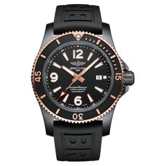 Breitling SUPEROCEAN AUTOMATIC 46 Black Steel, Black Dial Unworn Watch Complete