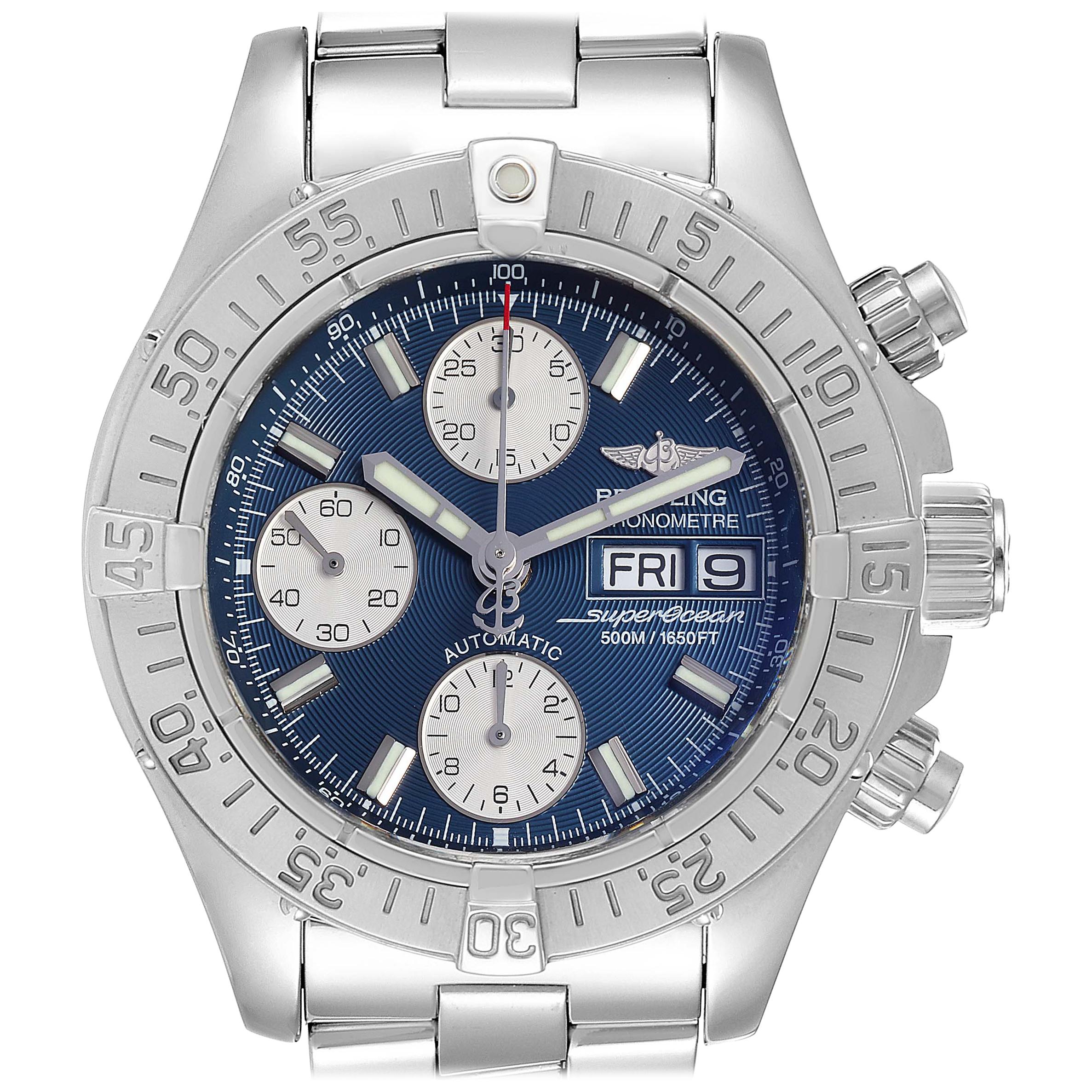 Breitling Superocean Blue Dial Steel Men's Watch A13340 For Sale