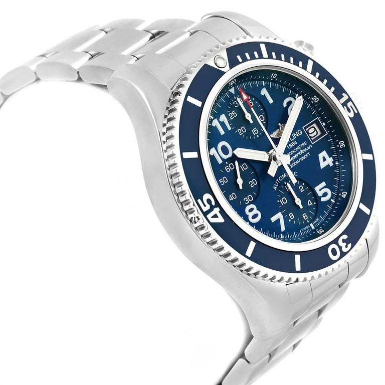 Breitling Superocean Chronograph 42 Blue Dial Men's Watch A13311 For ...
