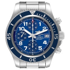 Breitling Superocean Chronograph Blue Dial Mens Watch A13311 Box Card