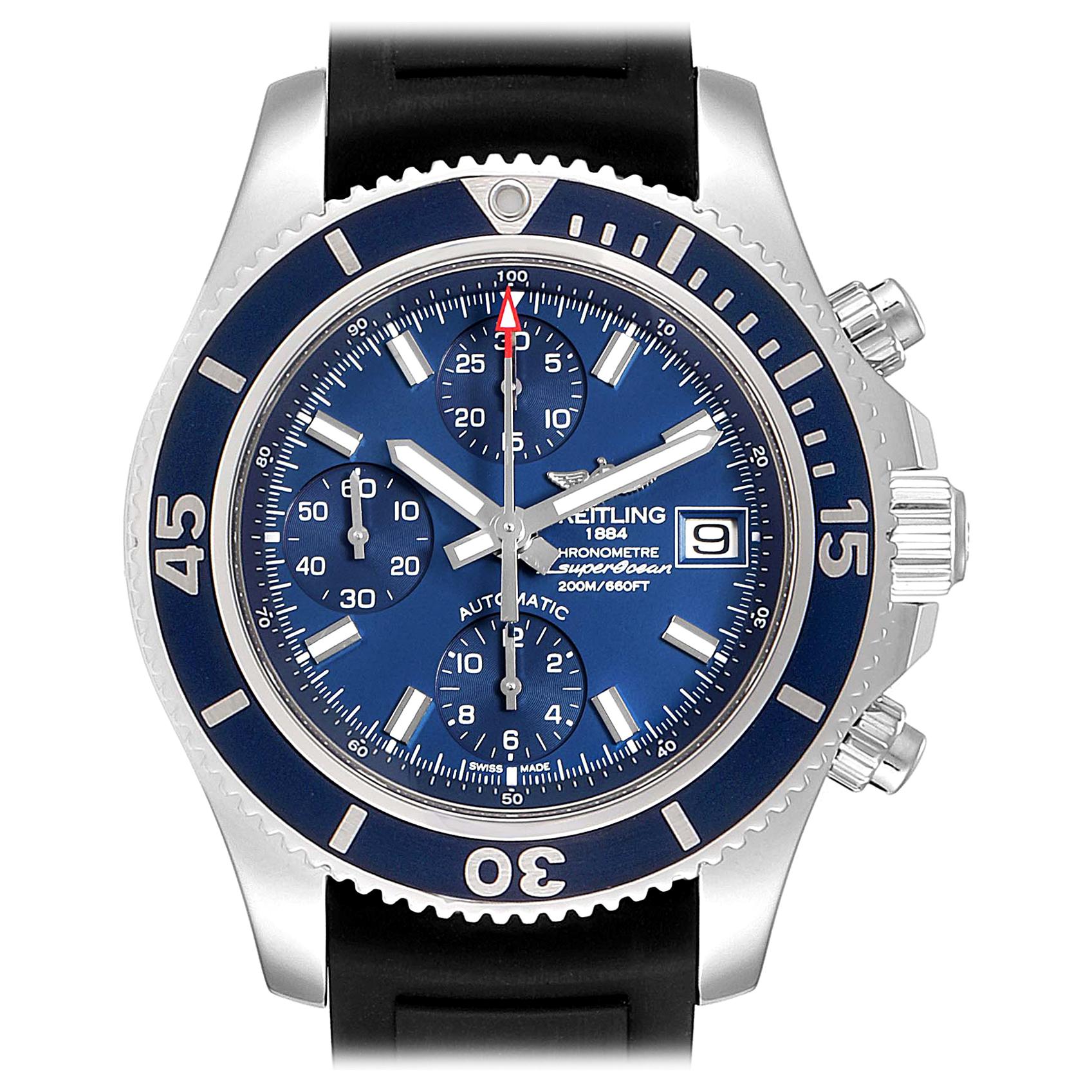 breitling superocean chronograph blue