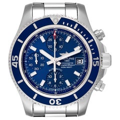 Breitling Superocean Chronograph Blue Dial Mens Watch A13311 Box Papers