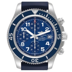 Breitling Superocean Chronograph Blue Dial Steel Mens Watch A13311 Box Card
