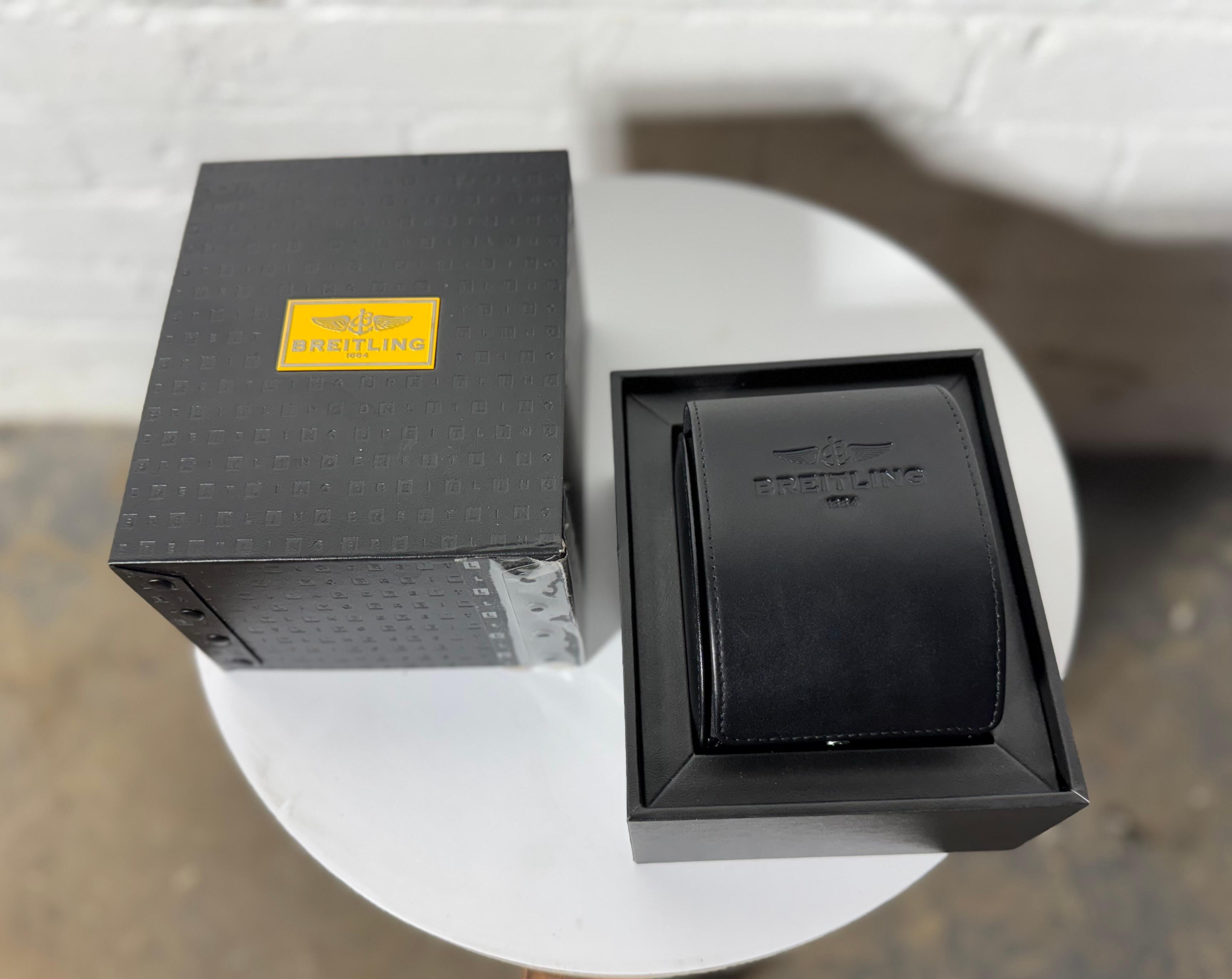 Art Déco Breitling Superocean Cronografo Acciaio Quadrante Nero Orologio Automatico da Uomo in vendita