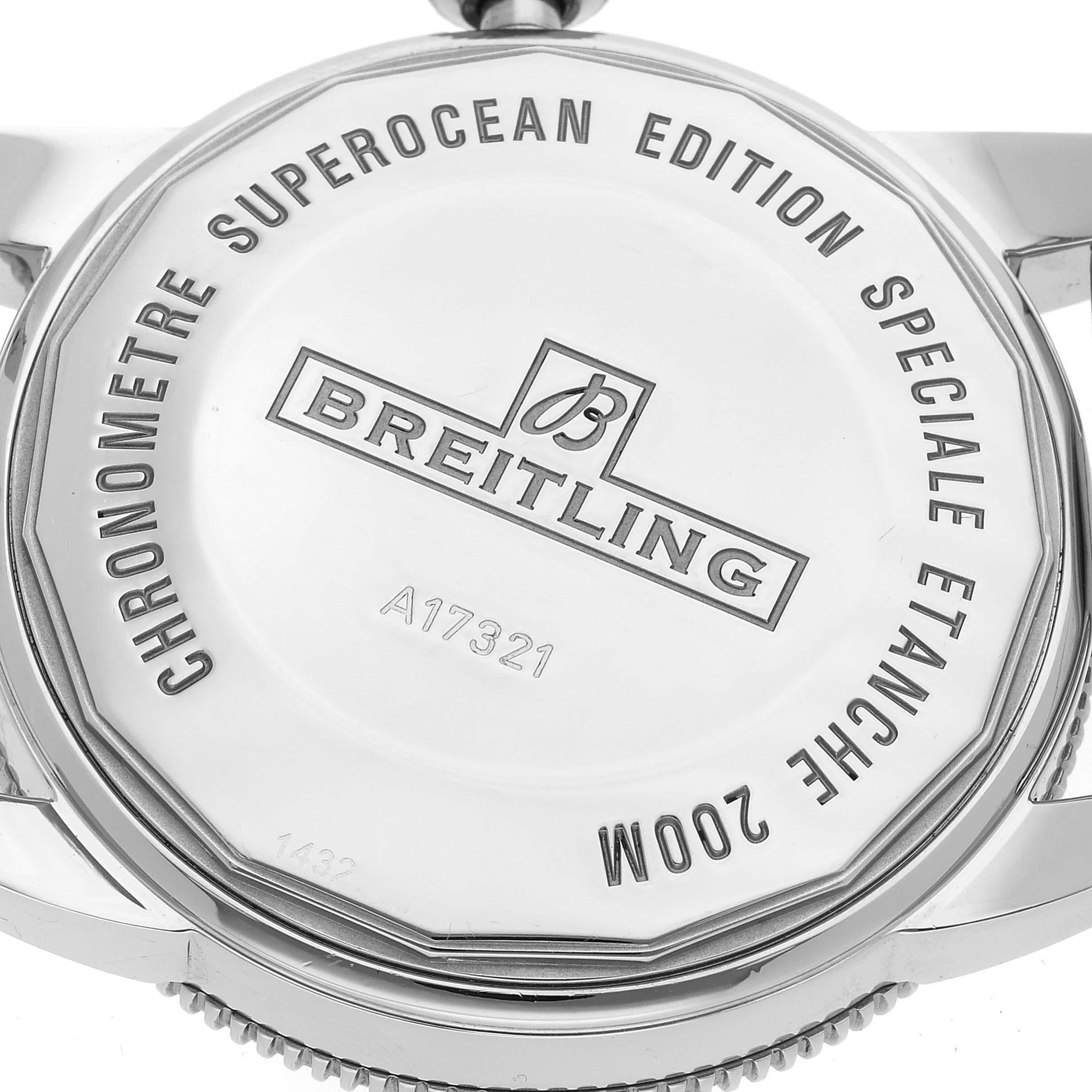 Breitling Superocean Heritage 42 Herrenuhr A17321 Box Papiere aus Stahl mit grüner Lünette 4