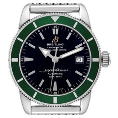 Breitling Superocean Heritage 42 Green Bezel Steel Mens Watch A17321 Box Papers