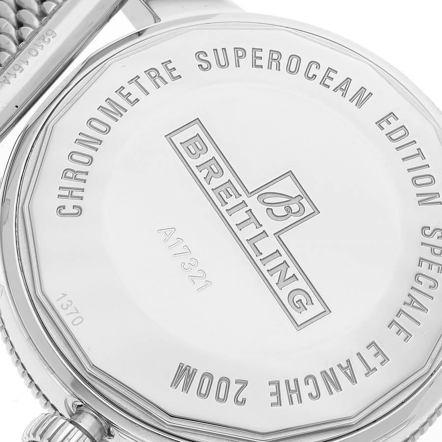 Men's Breitling Superocean Heritage 42 Green Bezel Steel Mens Watch A17321 For Sale