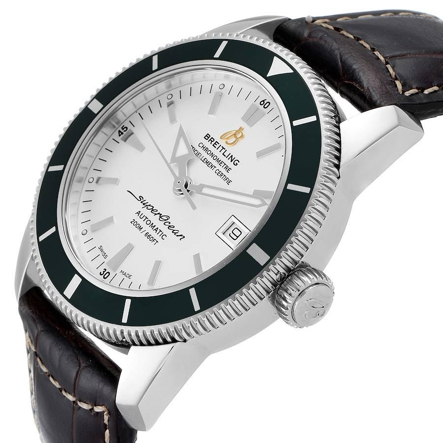 Breitling Superocean Heritage 42 Green Bezel Steel Watch A17321 Box Papers For Sale 1