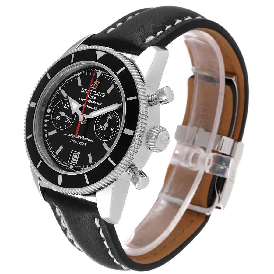 Breitling SuperOcean Heritage 44 Uhr mit schwarzem Zifferblatt und Gummiriemen A23370 Herren im Angebot