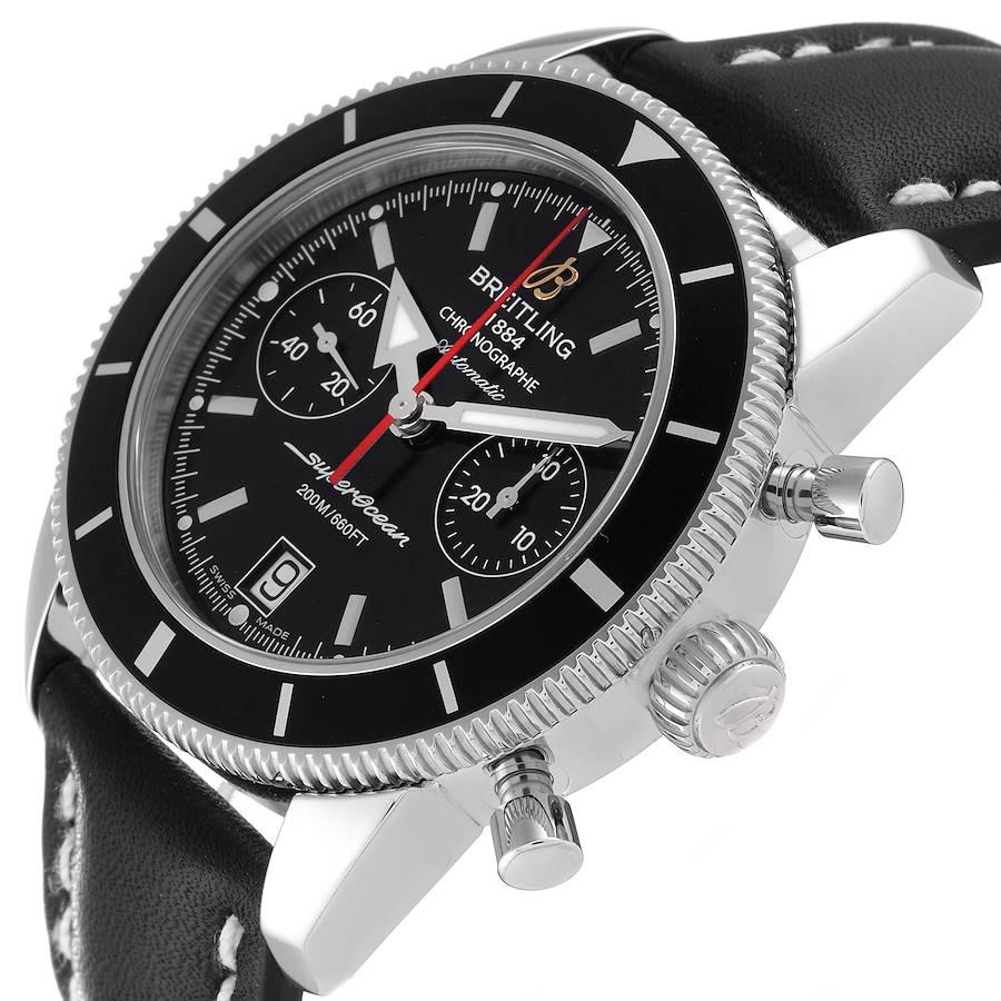 Breitling SuperOcean Heritage 44 Uhr mit schwarzem Zifferblatt und Gummiriemen A23370 im Angebot 1