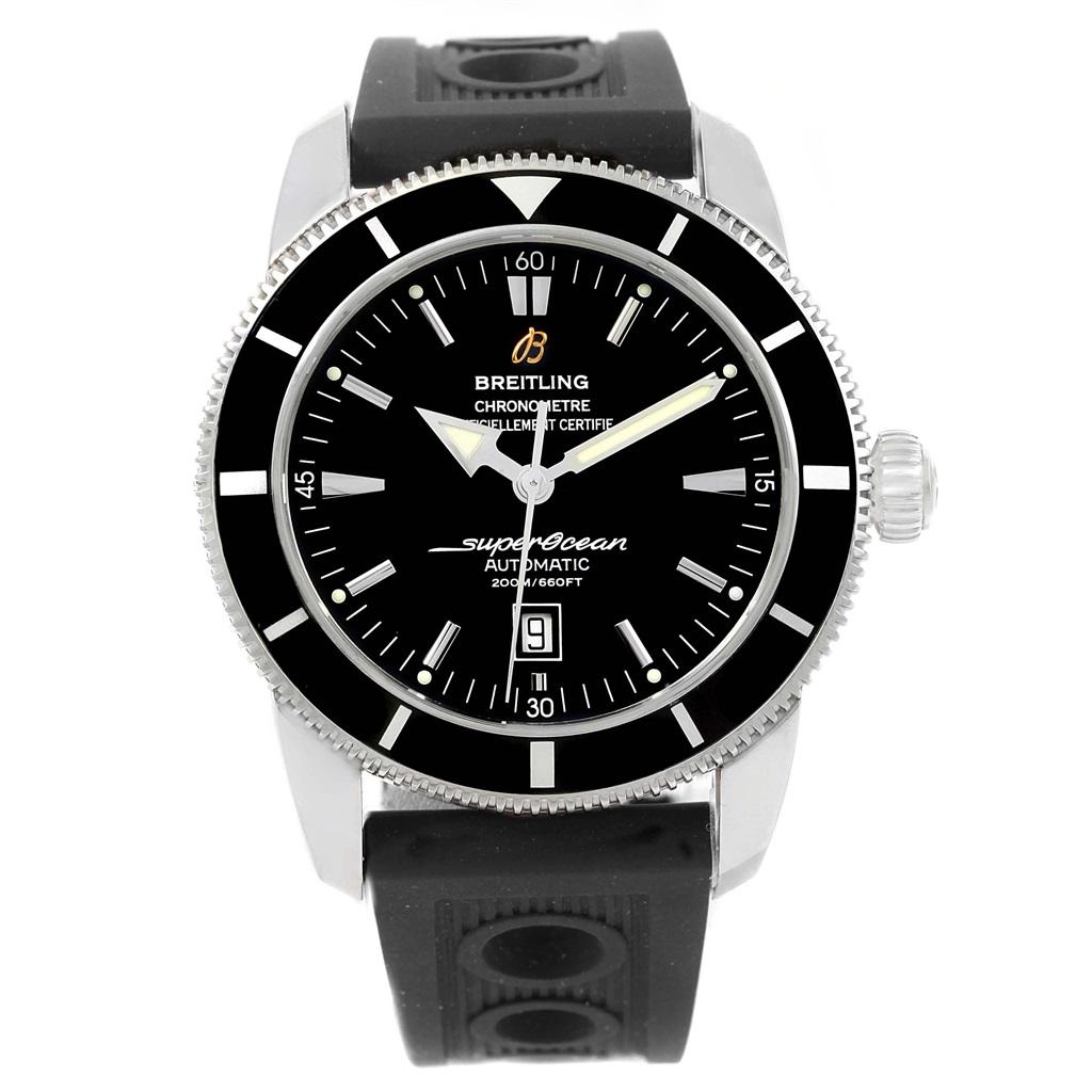 Breitling Superocean Heritage 46 Black Dial Rubber Strap Watch A17320 3