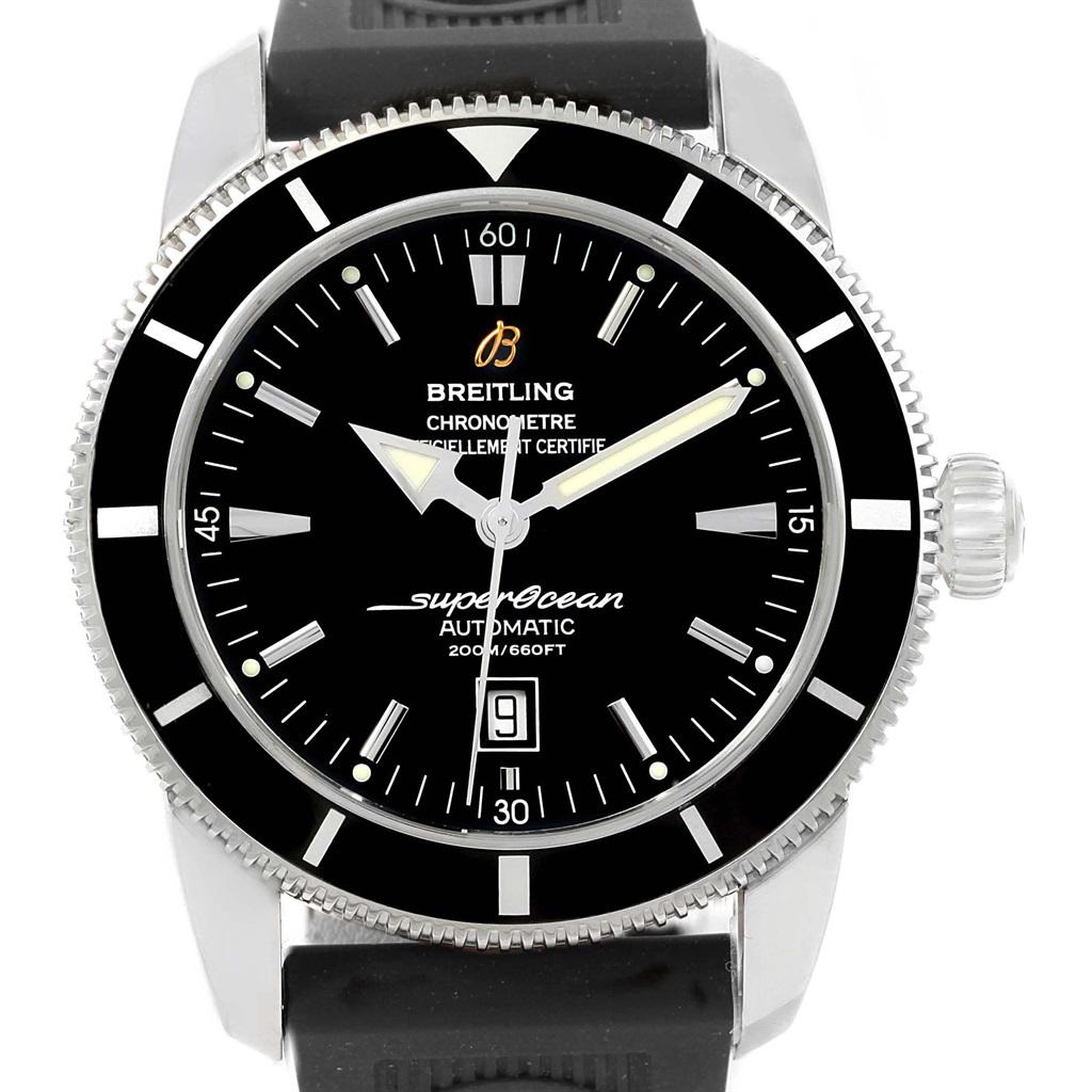 Breitling Superocean Heritage 46 Black Dial Rubber Strap Watch A17320 4