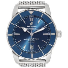 Breitling Superocean Heritage 46 Blue Dial Mesh Bracelet Watch AB2020