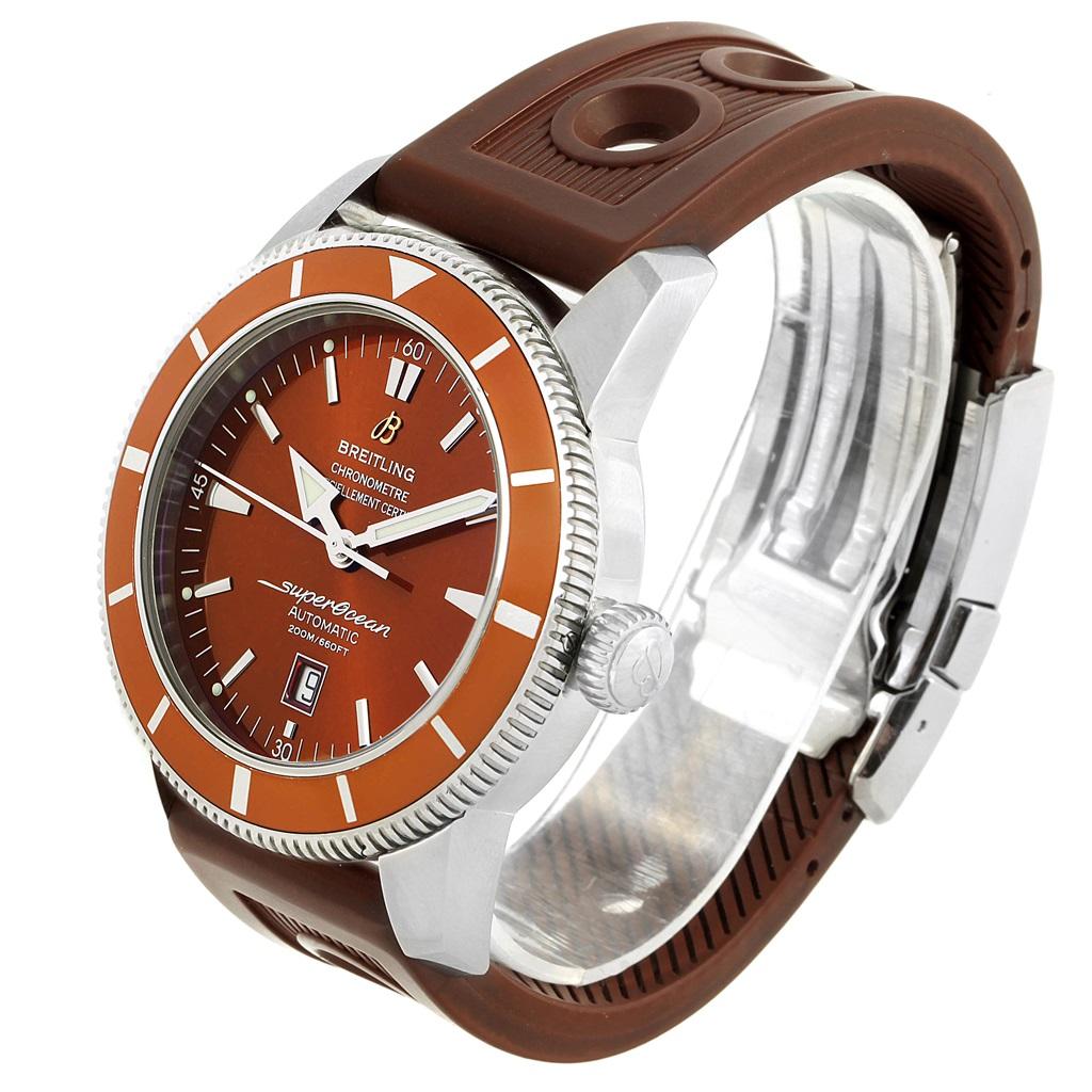 Breitling Superocean Heritage 46 Bronze Dial Rubber Strap Watch A17320 In Good Condition For Sale In Atlanta, GA