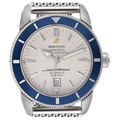 Breitling Superocean Heritage 46 Silver Dial Mesh Bracelet Watch A17320 Unworn