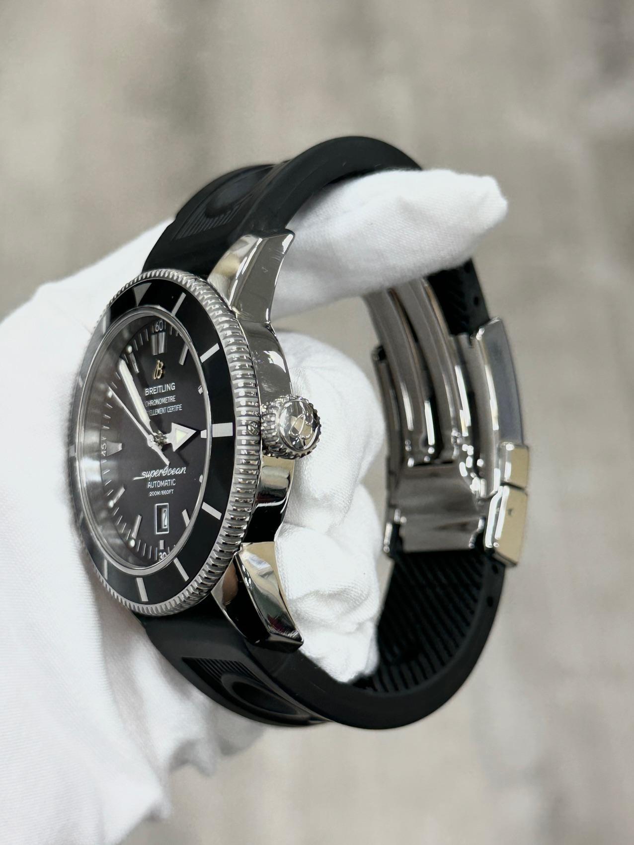 Breitling Superocean Heritage A17320 46mm Esfera Negra Papeles Acero Inoxidable en venta 1