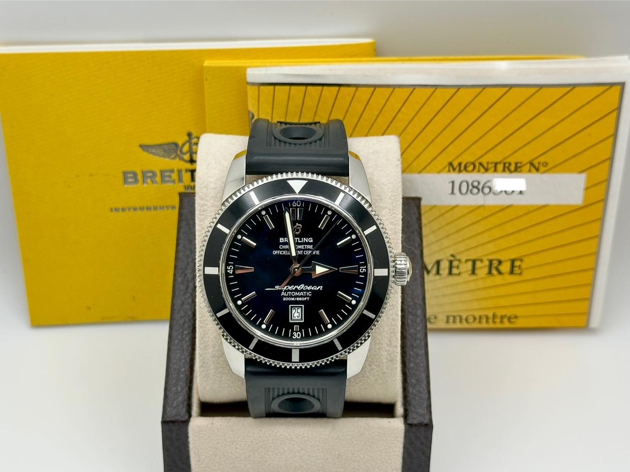 Breitling Superocean Heritage A17320 46mm Esfera Negra Papeles Acero Inoxidable en venta 2