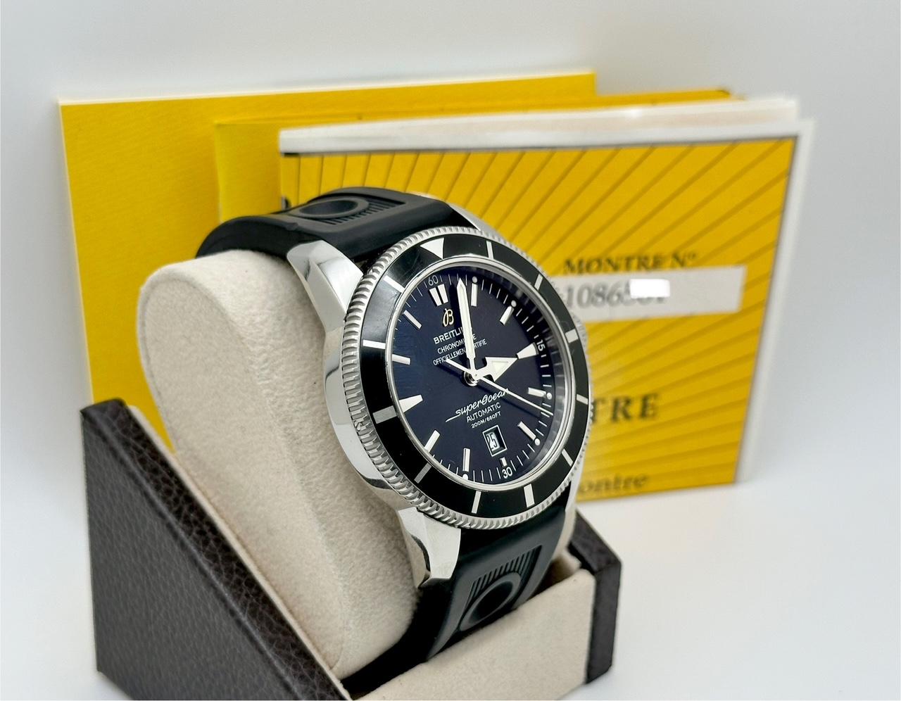 Breitling Superocean Heritage A17320 46mm Esfera Negra Papeles Acero Inoxidable en venta 3