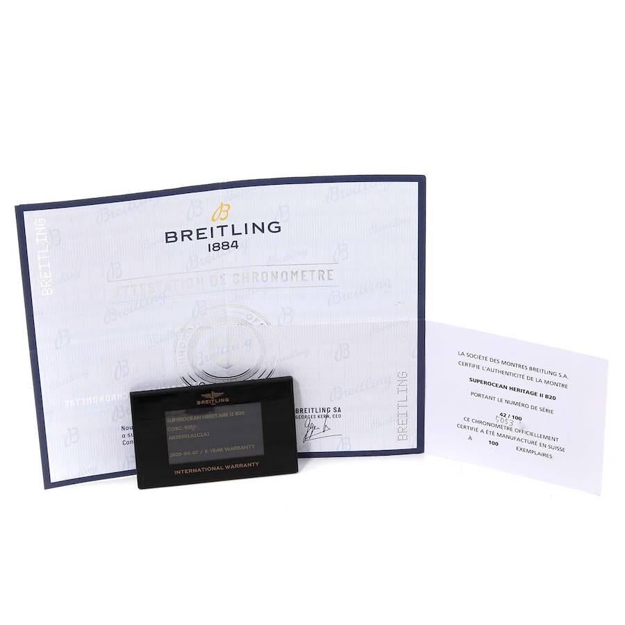 Breitling Superocean Heritage B20 44 Blaues Zifferblatt Herrenuhr AB2030 Box Card 4