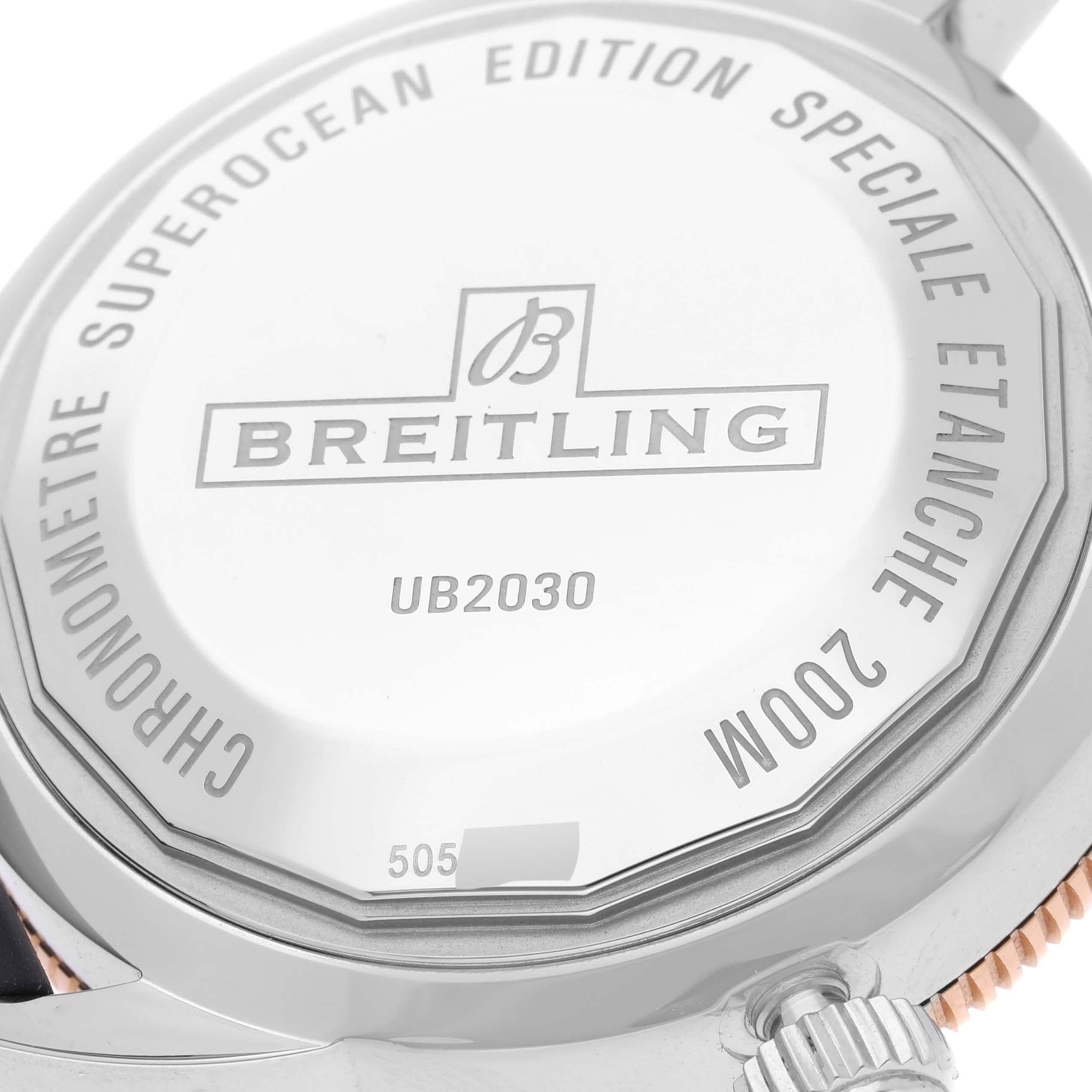 Breitling Superocean Heritage B20 Steel Rose Gold Mens Watch UB2030 Box Card 3