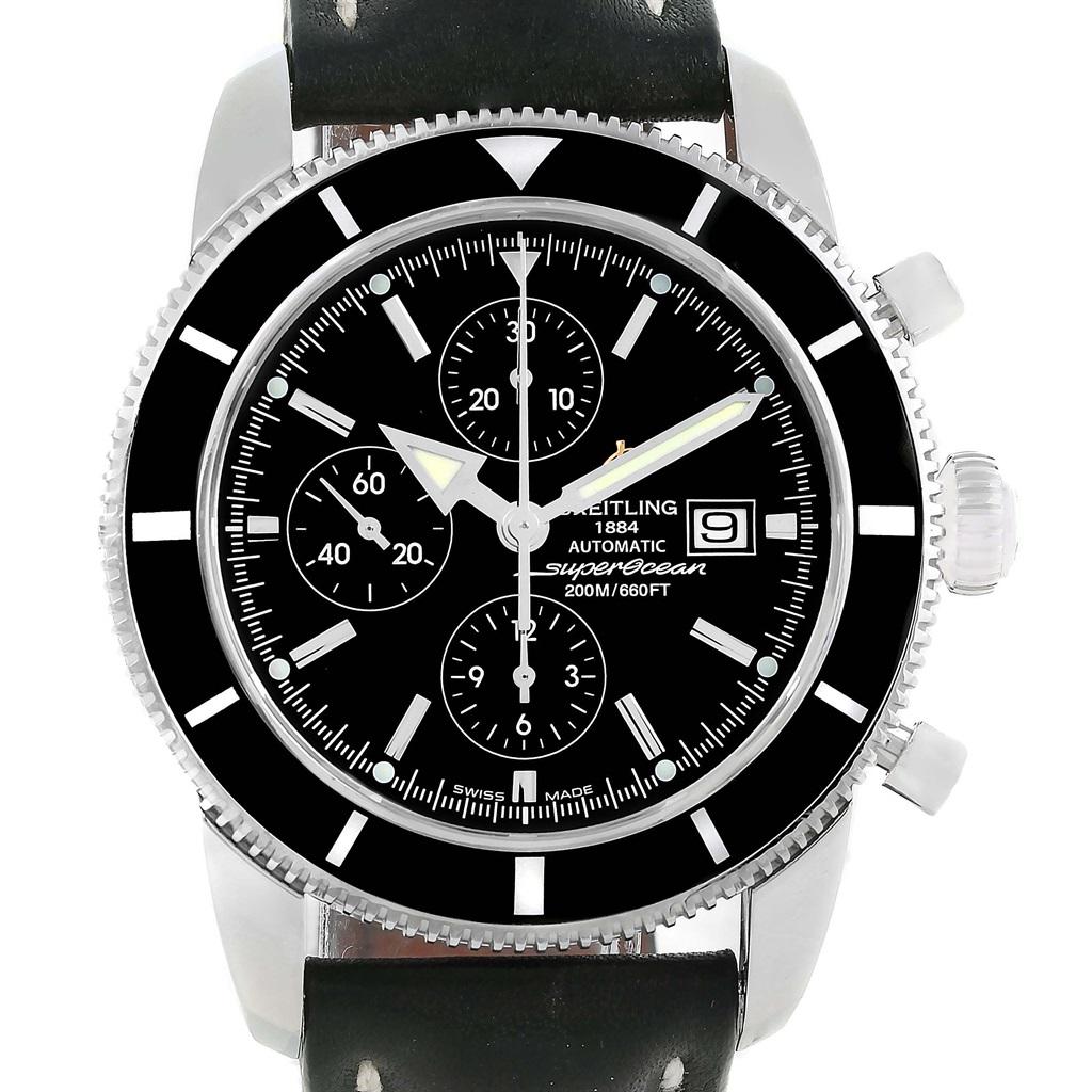Breitling SuperOcean Heritage Chrono 46 Black Dial Men’s Watch A13320 In Excellent Condition In Atlanta, GA