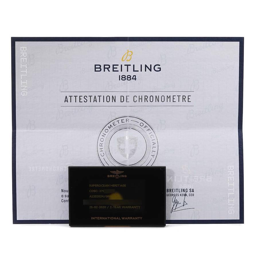Breitling SuperOcean Heritage Chrono 46 Mesh Bracelet Watch A13320 Box Card 2