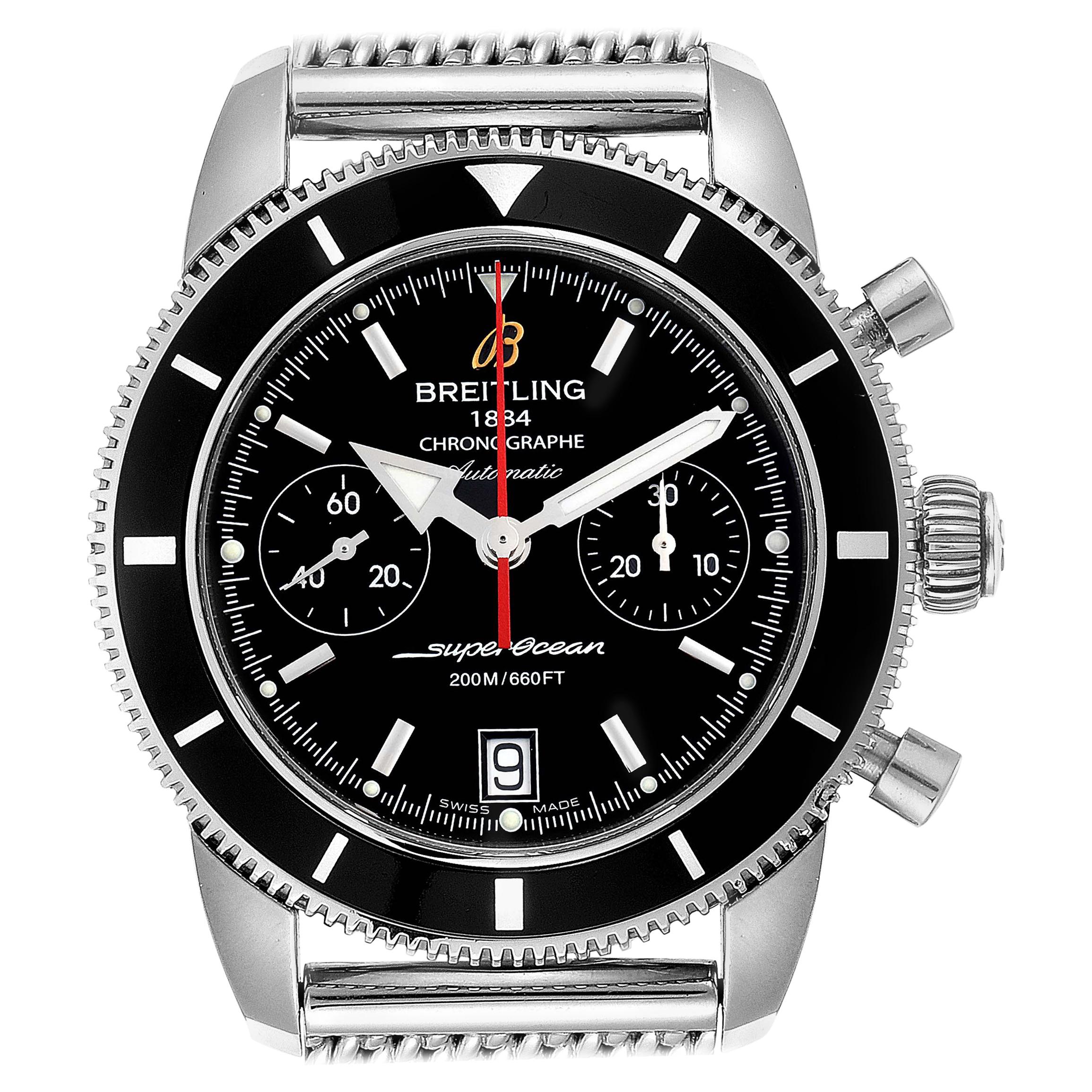 Breitling SuperOcean Heritage Chrono Black Dial Watch A23370 Box Papers
