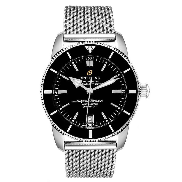 Ab2010 Breitling Superocean Heritage II 42 Black Dial Steel Watch AB2010 Box ...