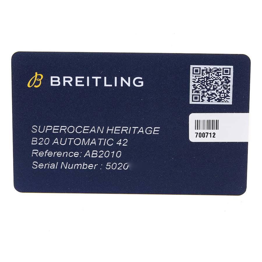 Breitling Superocean Heritage II 42 Blue Dial Steel Watch AB2010 Box Card For Sale 3