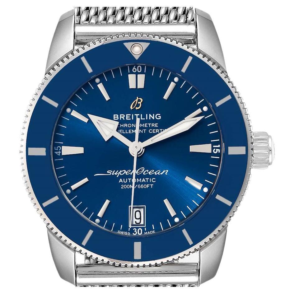 Breitling Superocean Heritage II 42 Blue Dial Steel Watch AB2010 Box Card For Sale